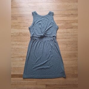 Aerie Green Ribbed Cutout Dress